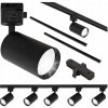 Koľajnicové osvetlenie Sada lišta 2m + 5x žiarovka GU10 ČIERNA koľajnicový systém