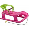 MASTER Plastové sane Snow Star s opierkou ružové