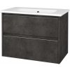 Dreja Skrinka pod umývadlo BONO SZZ2 80 (umývadlo Euphoria) - D16 Tmavý betón / Úchytka T34 - nerez / D16 Tmavý betón