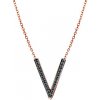 Náhrdelník písmeno SAVICKI: ružové zlato, čierne diamanty - SAVN05776 R C