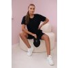 Fashionweek dámska súprava tričko + krátke legíny K9099 čierna