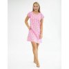 GINA Dámska bavlnená nočná košieľka s krátkym rukávom | 19132P - ružovofialová pink, XXL