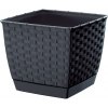 Kvetináč 16cm RATOLLA SQUARE DRLK165-S433 antracit plastový PROSPERPLAST