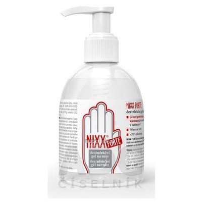 NIXX FORTE dezinfekčný gél na ruky s dávkovačom 1x250 ml, 8594177590423