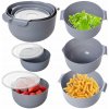 Kuchynské misy s krytmi + cedník, 7 ks