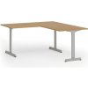 Kancelársky stôl PRIMO BETA L, 160x180 cm, sivá podnož, buk