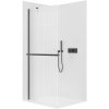 CERANO - Sprchová zástena Walk-in Onyx YL/P - 8 mm + polička / držiak na uteráky - čierna matná, ryhované sklo - 130x200 cm