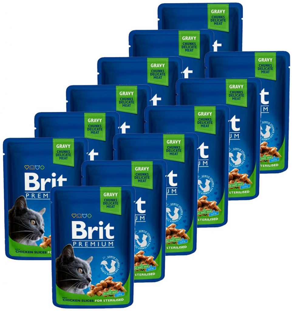 BRIT Premium Cat Chicken Slices for Sterilised 12 x 100 g