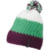 Myrtle Beach Čepice s bambulí MB 7940, háčkovaná COT037940e8299-purple/lime Univerzální Purpurová/zelená/bílá