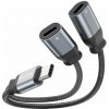 Swissten nabíjecí audio adaptértextile usb-c (samec) / 2x usb-c (samice) 0,12 m černý 73502302