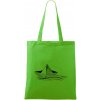 Letná romantika - papierová loďka - Taška bavlnená - 42 x 38 cm ( Apple Green )