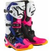 Boty TECH 10 limitovaná edice COAST, ALPINESTARS (bílá/tmavě modrá/růžová/žlutá fluo/oranžová/černá, vel. 42)