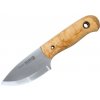Helle HE-200620 Mandra nôž na opasok 6,9 cm, drevo kučeravej brezy, kožené puzdro
