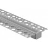 Zapustený eloxovaný hliníkový LED profil pre sadrokartón REGIPS 1 m s priehľadným difúzorom pre LED pásy + krytky Ecolight série GP
