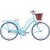 Retro bicykel KOZBIKE modrý s košíkom