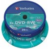 DVD-RW disk prepisovateľný, 4,7GB, 4x, 25 ks, cake box, VERBATIM