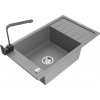 MEXEN/S MEXEN/S - Elias granitový drez 1-miska s odkvapkávačom vrátane batérie Rita, šedý 6511-71-670300-70