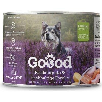 Goood Senior Mini Freilandpute & Nachhaltige Forelle s morčacím a pstruhovým mäsom 6 x 200 g