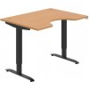 Pracovný stôl Motion Ergo, ZO, 2S, 120x70,5-120,5x90 cm, buk/čierna
