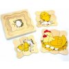 Woody Puzzle na doske - Vývoj sliepky