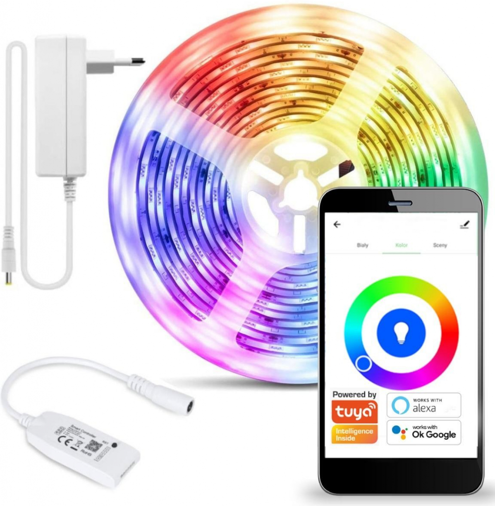 KOBI Inteligentný LED pásik 24W RGB + CCT IP20 SMART TUYA Wi-Fi 5m ID98781