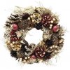 Veniec vianočný závesný Ø 30 cm šampaň-bordó
