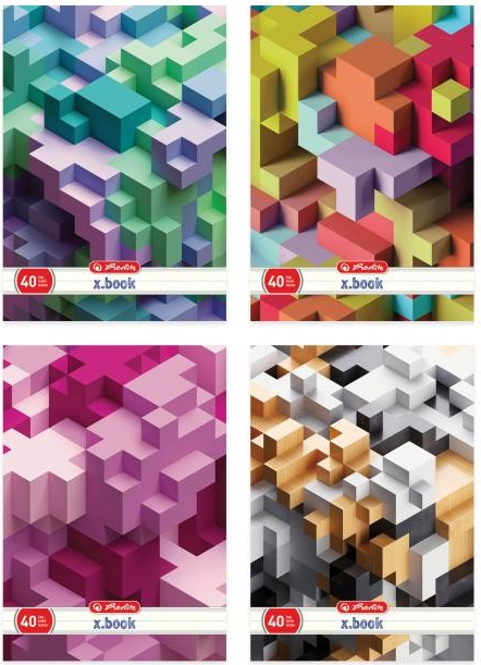 Herlitz Zošit A4 linajkový s parciálnym lakom tetris