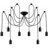 Závesné svietidlo PER8 čierne 8xE27 dĺžka 150 cm IP20