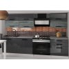 Kuchynská linka Belini 180 cm šedý lesk /šedý antracit Glamour Wood s pracovnou doskou Primera2 Výrobca INF PRIMERA2/2/WT/SGW1S/0/B1
