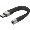 AlzaPower FlexCore USB-C (M) to 3,5mm Jack (F) čierny APW-ADTC3J10B