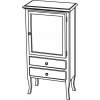 Sapho RETRO skrinka 60x120x38cm, starobiela, pravá 1691