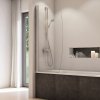 SANSWISS SOLINO Jednokrídlová vaňová zástena aluchróm číre SOLB107505007