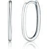 JVD ZE0875XJ81 - Zlaté náušnice oválne krúžky z bieleho zlata 1.40 g