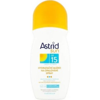 Astrid Sun hydratačné mlieko na opaľovanie v spreji Waterproof Beta-carotene UVA+UVB SPF15 200 ml