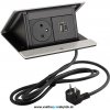 Elektrická zásuvka LEGRAND - POP UP (hliník brúsený - 1 x 230V + 1 x USB A/C)