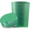 Pohárik na nápoje s vekom a savkou, plastový, zelený 250 ml, 50 ks