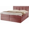 Čalúnená boxspring posteľ DEAN - ružová Rozmer: 160x200