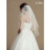 Dvojvrstvový tylový závoj bez lemu Z-901 Výber farby: ivory
