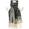 Cashmere Dámsky čierny teplý dlhý zimný šál 208x66 cm