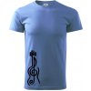 Husľový kľúč gitara - Klasické pánske tričko vyššej gramáže - XS ( Svetlomodrá )