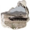 Fototapeta diera na stenu 3D Tank v púšti 75x75 cm