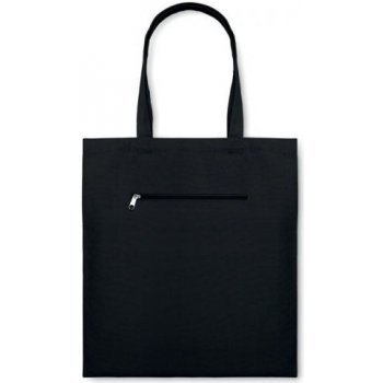 Plátená nákupná taška s krátkými ušami a vreckom na zips čierna od 4,9 € -  Heureka.sk