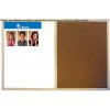Korková tabuľa kombinovaná s nemagnetickou popisovateľnou 40x60 cm