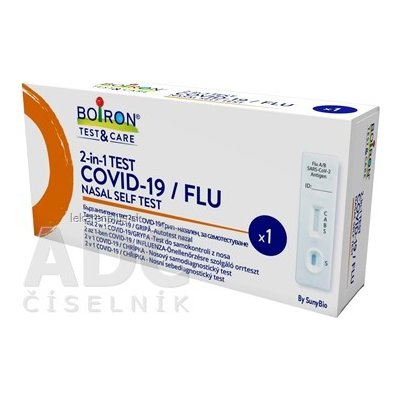 BOIRON Test&Care 2-in-1 COVID-19/FLU nosový samodiagnostický test 1x1 ks