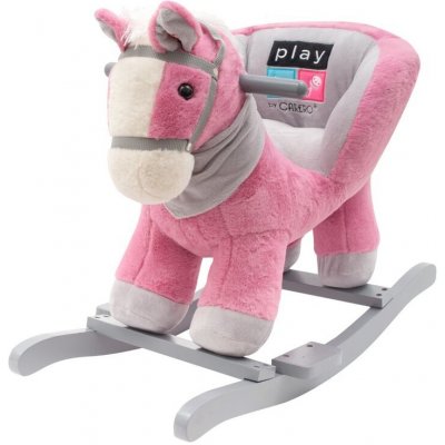 PLAYTO - Hojdacia hračka s melódiou rúžový koník