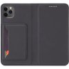 SES Magnetické flipové s priestorom na karty Apple iPhone 11 - čierne
