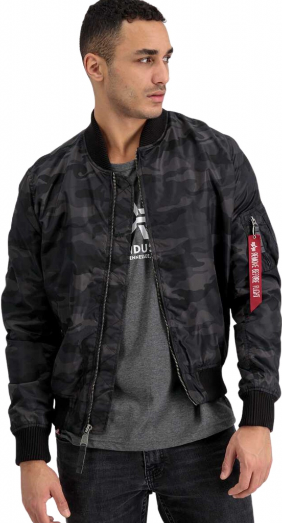 Alpha Industries MA-1 TT Camo bunda prechodná Black Camo čierny maskáč tmavý maskáč