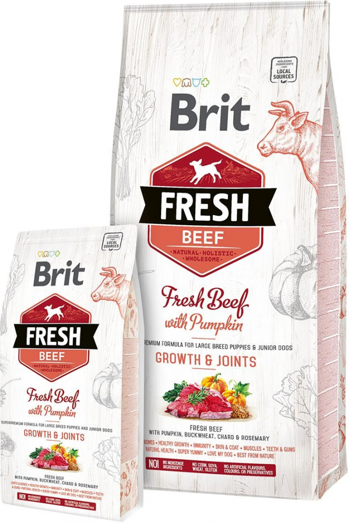 Brit Fresh Beef with Pumpkin Puppy Large Bones & Joints 12 kg