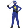 Guirca Detský chlapčenský kostým - Modrý Ninja bojovník Veľkosť - deti: S