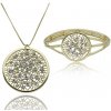 Yvon Luxusná sada šperkov CLARISSE v zlatom tóne - náhrdelník a náramok